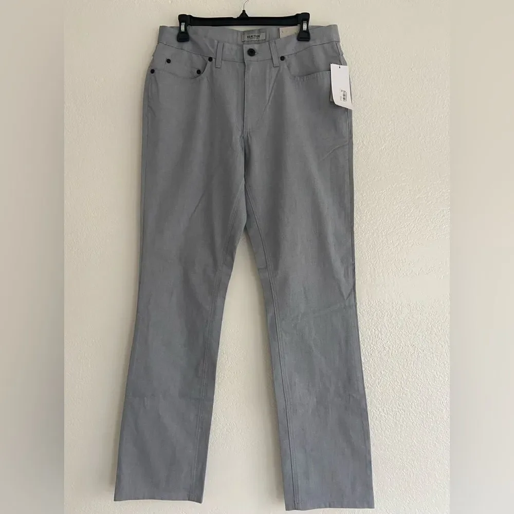 NWT Kenneth Cole Reaction grey Sz 31 straight pant 100% cotton